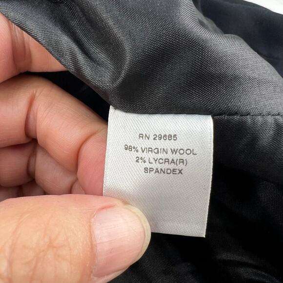 Pendleton 10 Petite Structured Hi Low Notched Collar Button Up Black Wool Blazer - Picture 10 of 13